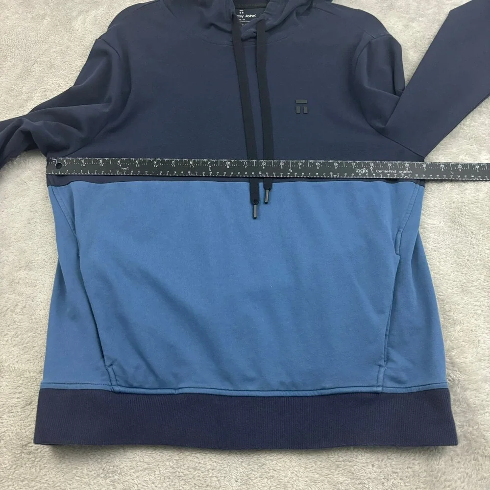 Tommy John Go Anywhere Hoodie Sweatshirt Mens M‎ Blue Colorblock Cotton Blend